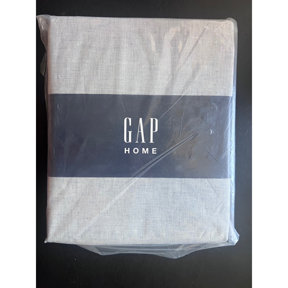Gap Home Organic Cotton Window Curtain Pair 48x95 Navy Chambray Yarn Dyed 2Panel